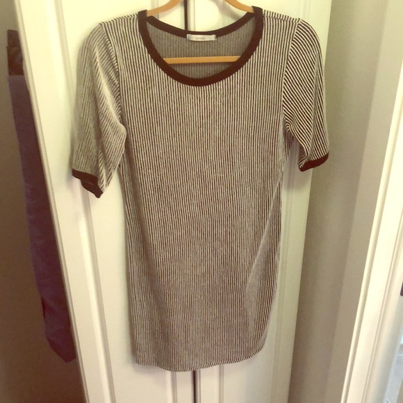 Black and white cotton stretch pinstripe dress - Picture 1 of 6